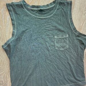 Old Navy Women's Washed Green Muscle Tee with Chest Pocket